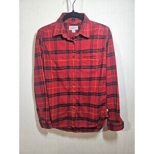 Carhartt Men's Small Red Checked Button-down Flannel